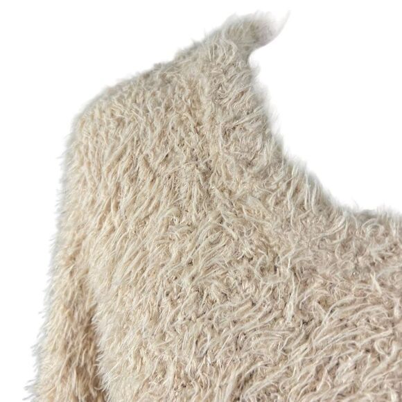 Urban Outfitters Medium Women's Cream Cuddle Up Crew Neck Cropped Sweater - Picture 5 of 12